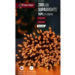 The Christmas Shop 200 Amber LED Lights| Electric Operated Lights