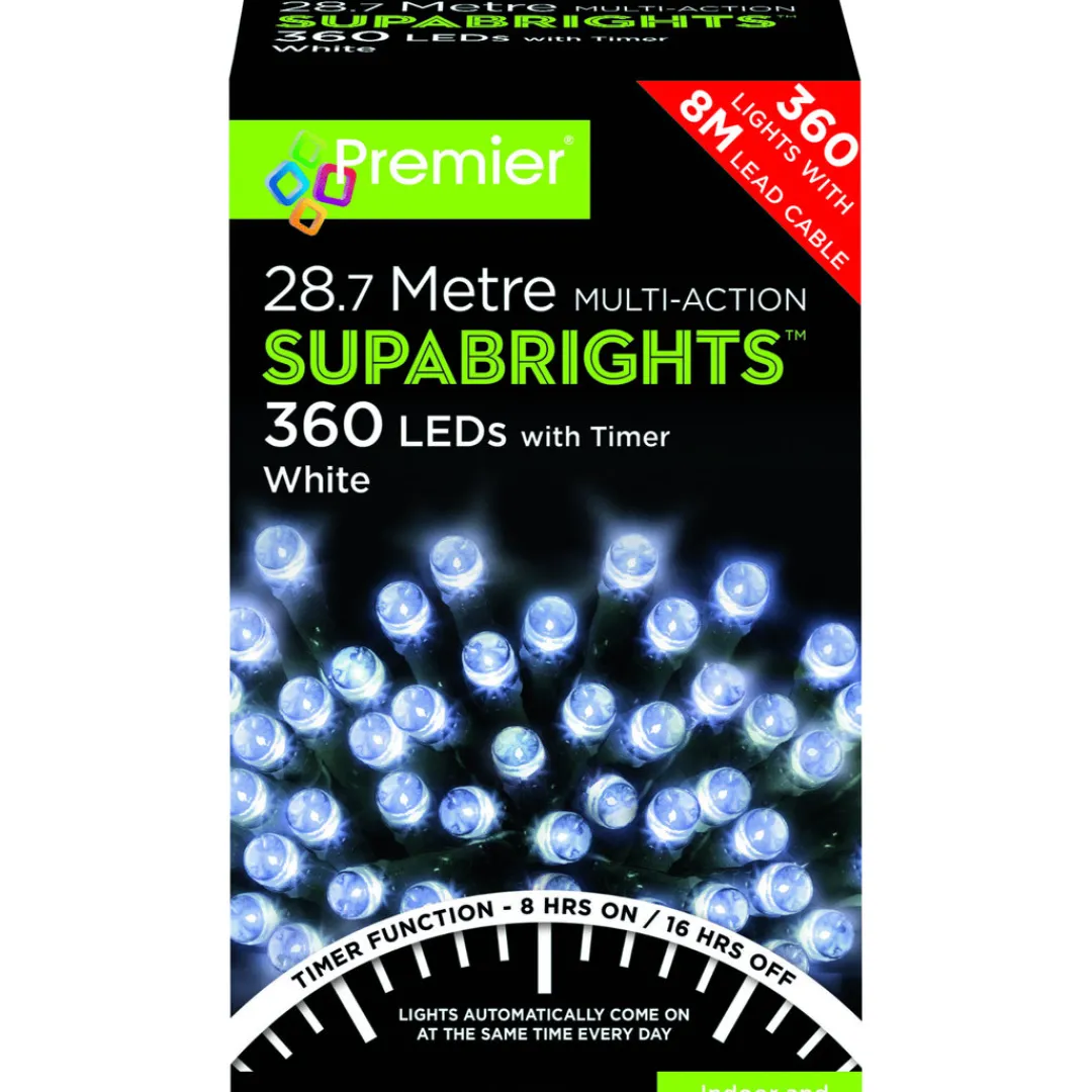 The Christmas Shop 360 Bright White LED Light Set| Electric Operated Lights