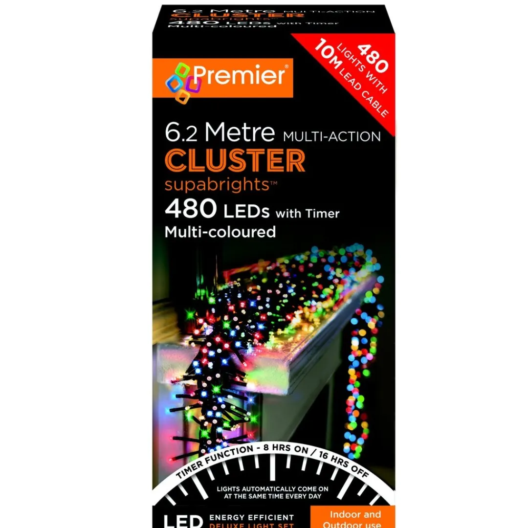 The Christmas Shop 480 Colour Cluster Lights| Electric Operated Lights