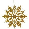 The Christmas Shop 10 Gold Glitter Snowflakes| Gold Theme