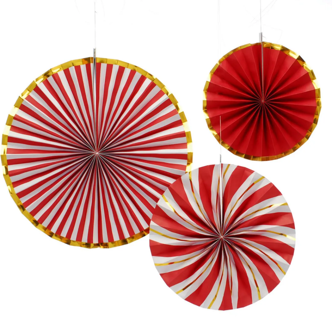 The Christmas Shop 3 Paper Fans| Paper Decorations