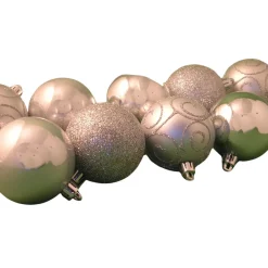 The Christmas Shop 10 Silver Shatterproof Baubles| Silver & White Theme|Shatterproof