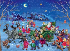 The Christmas Shop Advent Calendar - Santa With Children| Advent Calendars - Card, Fabric And Wood