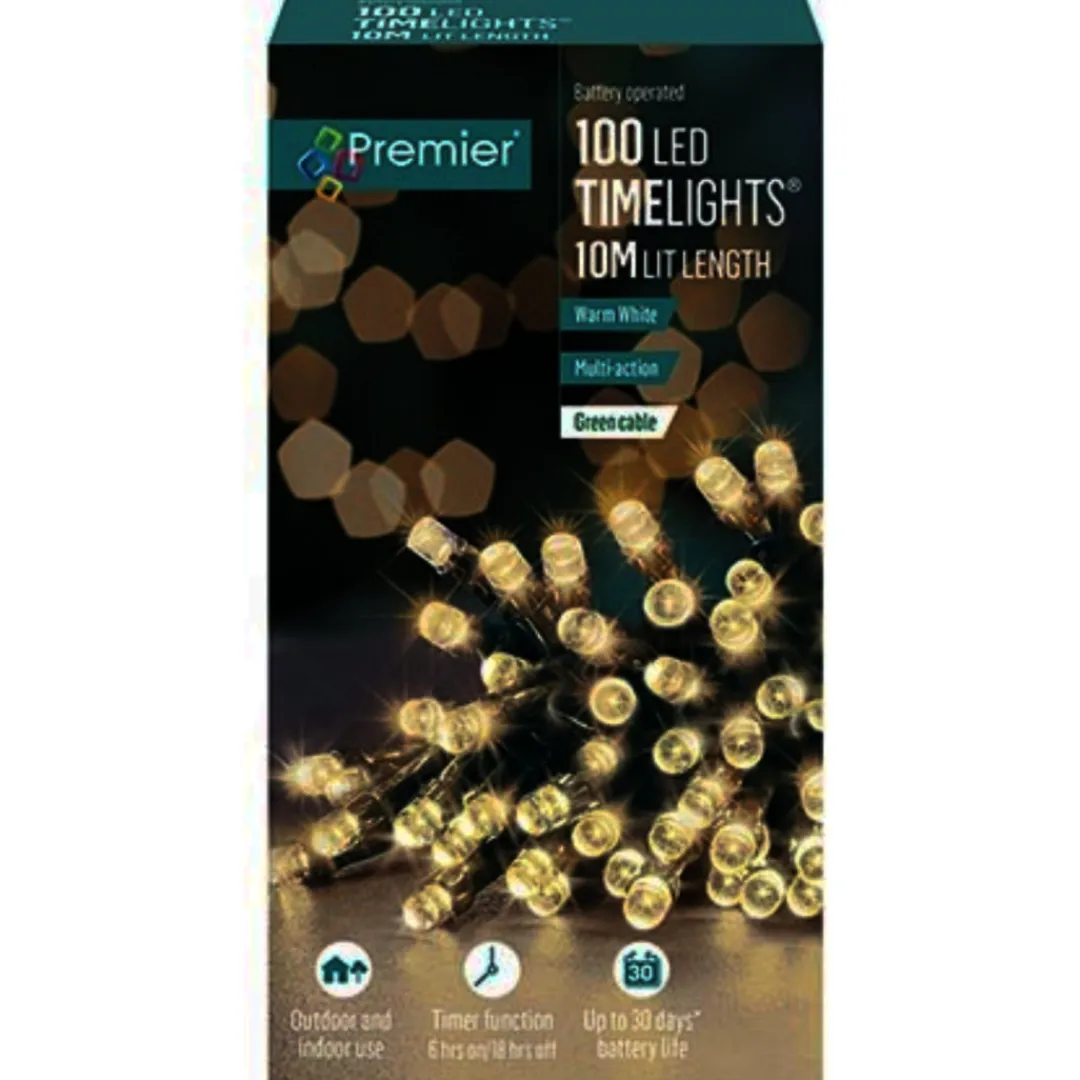 The Christmas Shop Battery Operated 100 Light Set| Battery Operated Lights