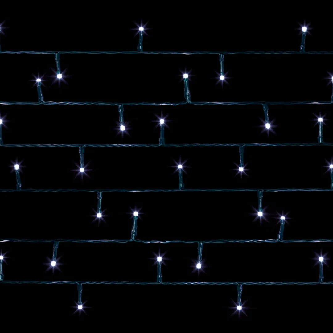 The Christmas Shop Battery Operated 100 White LED Light Set| Battery Operated Lights