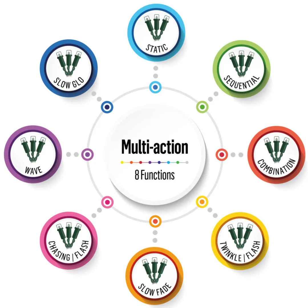 The Christmas Shop Battery Operated 100 White LED Light Set| Battery Operated Lights