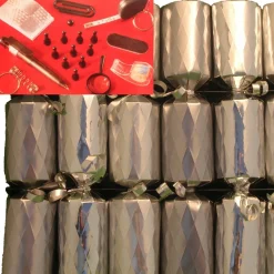 The Christmas Shop Box Of 6 Silver Christmas Crackers| Crackers