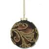 The Christmas Shop Brown Glass Bauble With Gold Beading| Other Colours|Glass
