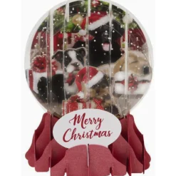 The Christmas Shop Christmas Puppies Globe Card| Single Cards