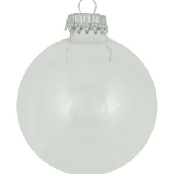 The Christmas Shop Clear Glass Baubles| Silver & White Theme|Glass