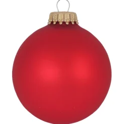 The Christmas Shop 8cm Matt Red Baubles| Glass|Red Theme
