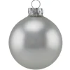 The Christmas Shop 8cm Matt Silver Baubles| Silver & White Theme|Glass