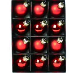 The Christmas Shop 4cm Red Baubles| Red Theme|Glass