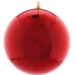 The Christmas Shop 20cm Shiny Red Bauble| Red Theme|Shatterproof