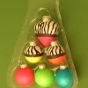The Christmas Shop Dayglo Baubles With Stripes| Glass