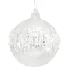 The Christmas Shop Decorated Glass Bauble| Silver & White Theme|Glass