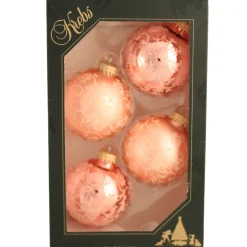 The Christmas Shop Decorated Pink Baubles| Glass