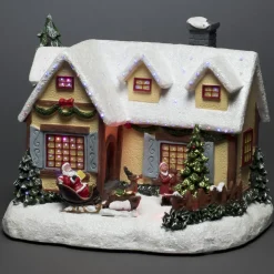 The Christmas Shop Fibre Optic House| Electric Operated Lights|Lighted Houses
