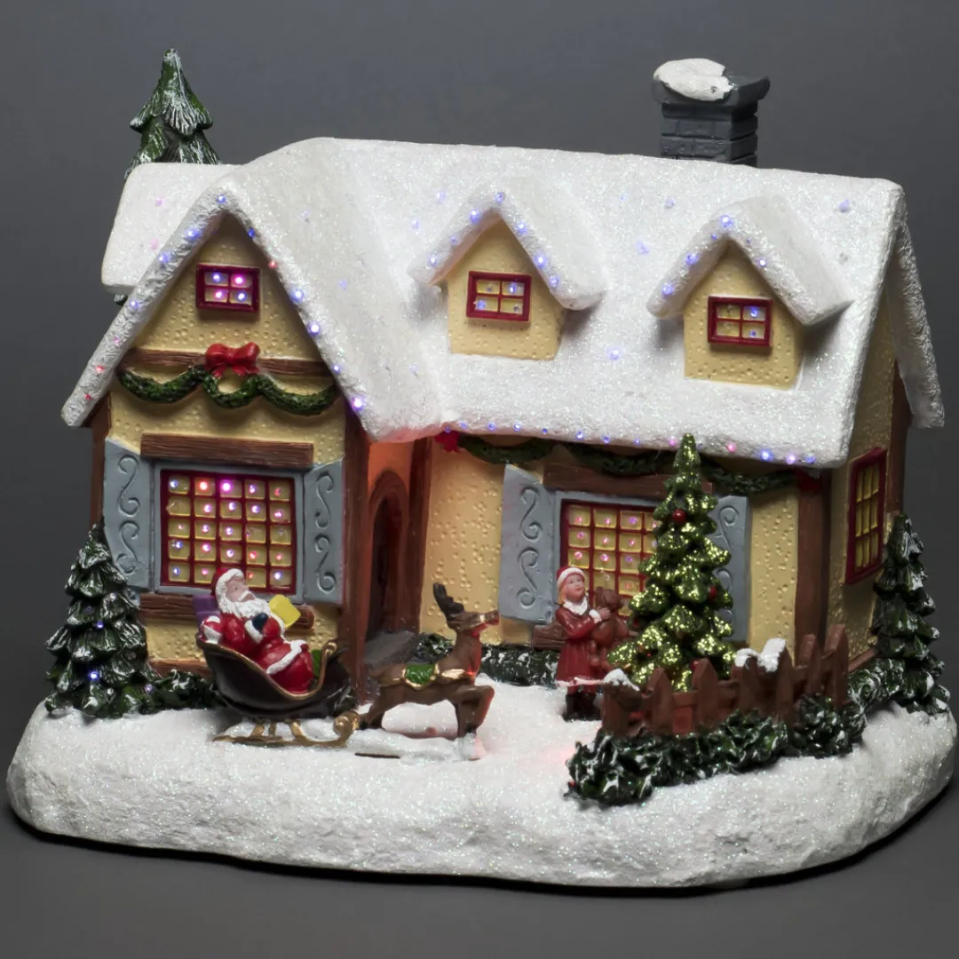 The Christmas Shop Fibre Optic House| Electric Operated Lights|Lighted Houses