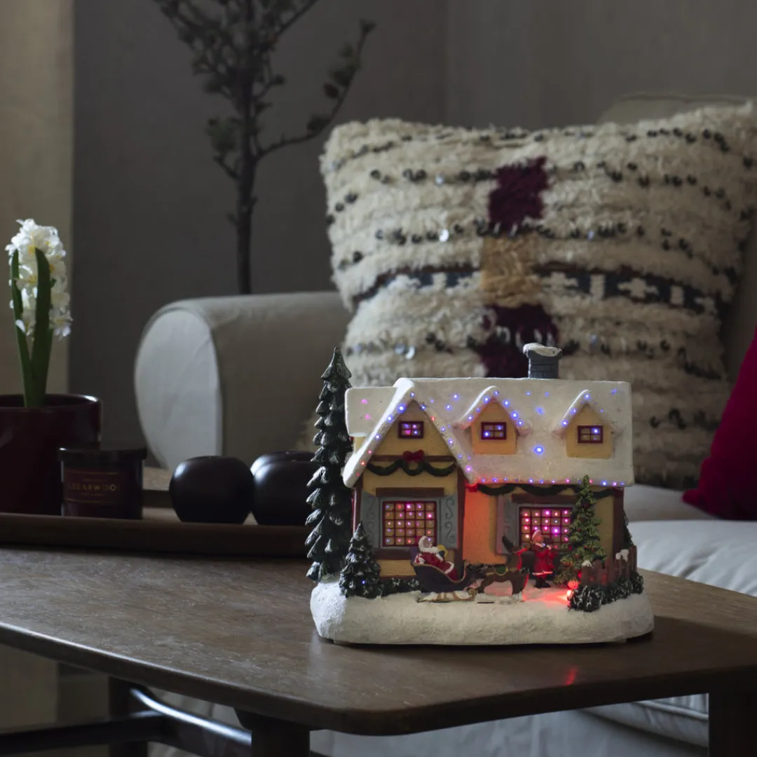 The Christmas Shop Fibre Optic House| Electric Operated Lights|Lighted Houses