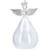 The Christmas Shop Glass Angel With Feathers| Glass|Silver & White Theme