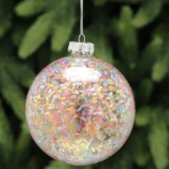 The Christmas Shop Glass Ball With Multicolour Highlights| Glass
