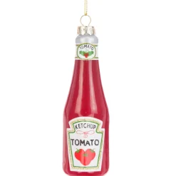 The Christmas Shop Glass Ketchup Bottle| Glass|Red Theme