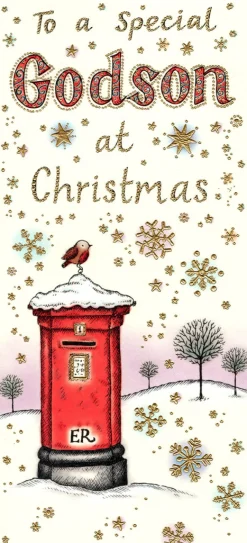 The Christmas Shop Godson Christmas Card| Cards For Relatives|Single Cards
