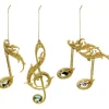 The Christmas Shop Gold Glitter Music Notes (set Of 3)| Gold Theme