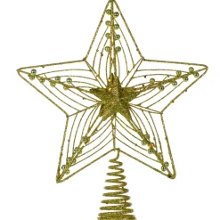 The Christmas Shop Gold Glitter Treetop Star| Treetop Stars|Gold Theme