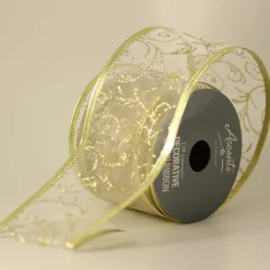 The Christmas Shop Gold Sheer Ribbon| Ribbon|Gold Theme