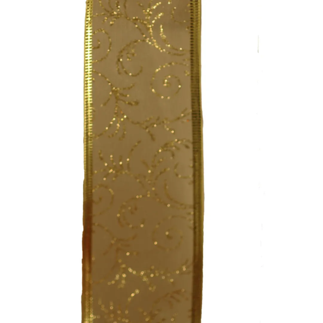 The Christmas Shop Gold Sheer Ribbon| Ribbon|Gold Theme