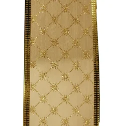 The Christmas Shop Gold Sheer Ribbon| Ribbon|Gold Theme