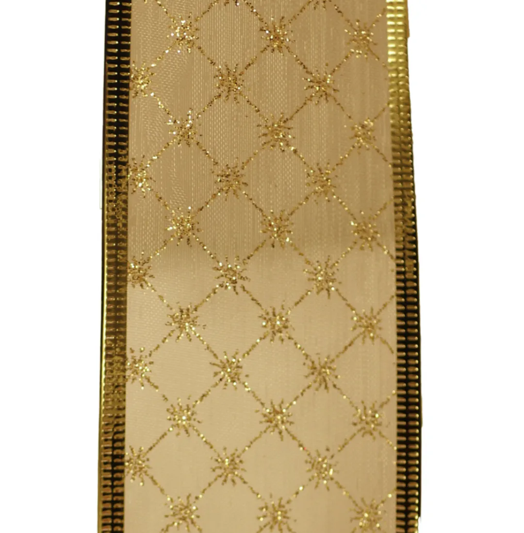 The Christmas Shop Gold Sheer Ribbon| Ribbon|Gold Theme