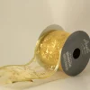 The Christmas Shop Gold Sheer Ribbon With Snowflake Motif| Ribbon|Gold Theme