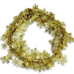 The Christmas Shop Gold Wired Snowflake Garland| Garlands|Gold Theme