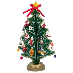 The Christmas Shop Green Wood Tree| Wooden Ornaments|Advent Calendars - Card, Fabric And Wood