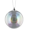 The Christmas Shop Iridescent Glastic Bauble| Silver & White Theme|Shatterproof