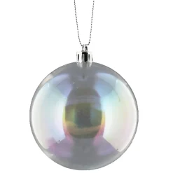 The Christmas Shop Iridescent Glastic Bauble| Silver & White Theme|Shatterproof