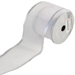 The Christmas Shop Iridescent Sheer Ribbon| Ribbon|Silver & White Theme