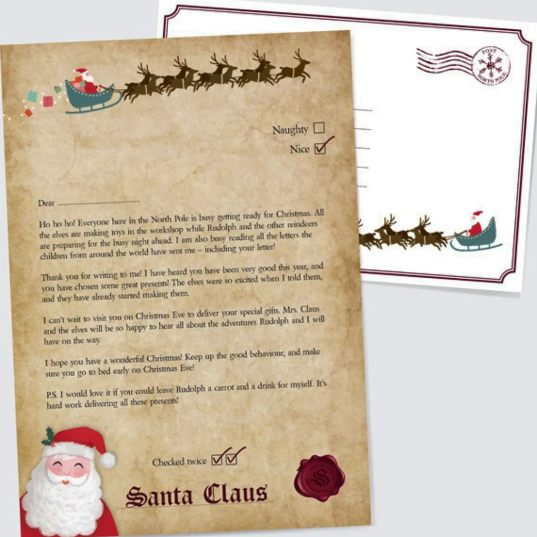 The Christmas Shop Letter From Santa| Single Cards