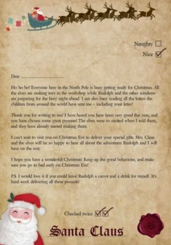 The Christmas Shop Letter From Santa| Single Cards