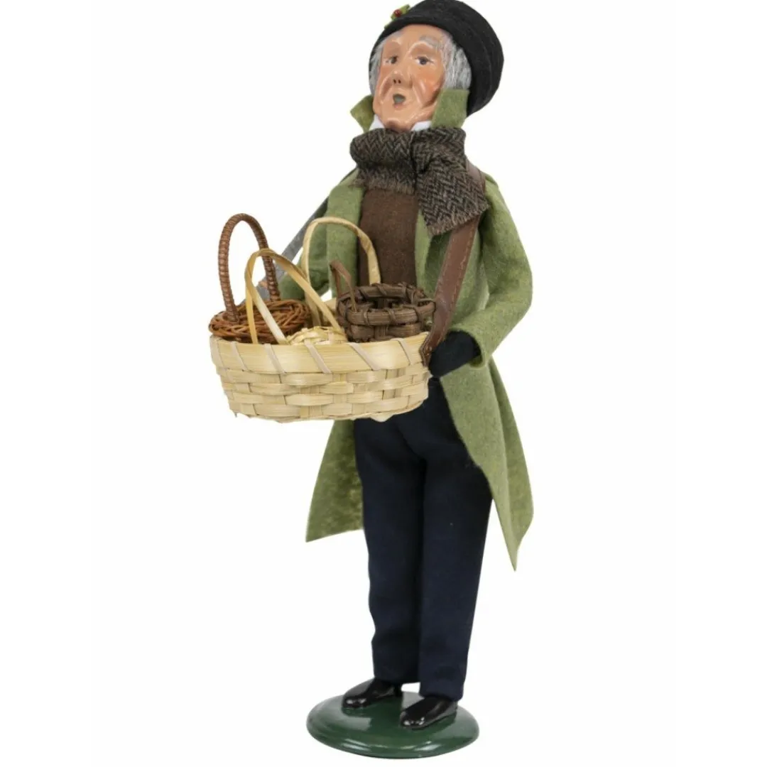 The Christmas Shop Man Selling Baskets| Byers Choice Carolers