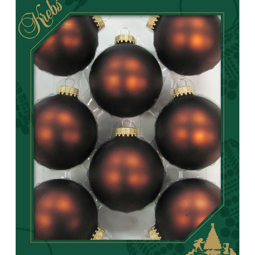The Christmas Shop Matt Brown Glass Baubles| Glass
