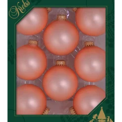 The Christmas Shop Matt Pink Glass Baubles| Glass