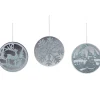 The Christmas Shop Mirror Discs (Set Of 3)| Silver & White Theme