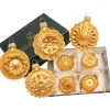 The Christmas Shop Nostalgic Gold Glass Hangers| Glass|Gold Theme
