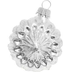 The Christmas Shop Nostalgic Silver Glass Hangers| Glass|Silver & White Theme