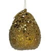 The Christmas Shop Old Gold Bead & Sequin Pear| Gold Theme