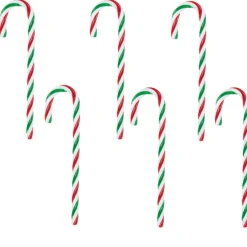 The Christmas Shop Pack Of 6 Candy Canes| Other Colours|Red Theme